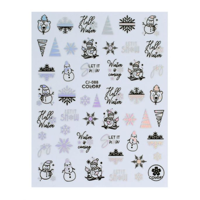 Nail Art Sticker NASIV - 05 Christmas Silver