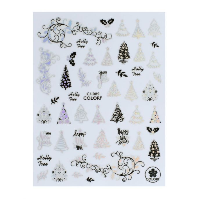 Nail Art Sticker NASIV - 06 Christmas Silver