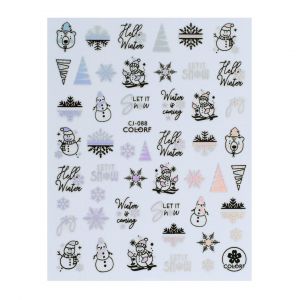 Nail Art Sticker NASIV - 05 Christmas Silver