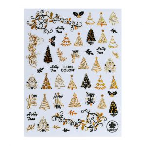 Nail Art Sticker NASIV - 06 Christmas Gold